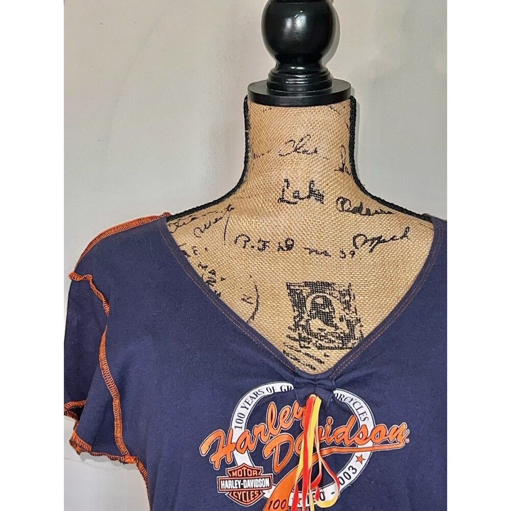 VINTAGE HARLEY DAVIDSON BLUE 100 YEARS OF GREAT MOTORCYCLES TEE T-SHIRT XL